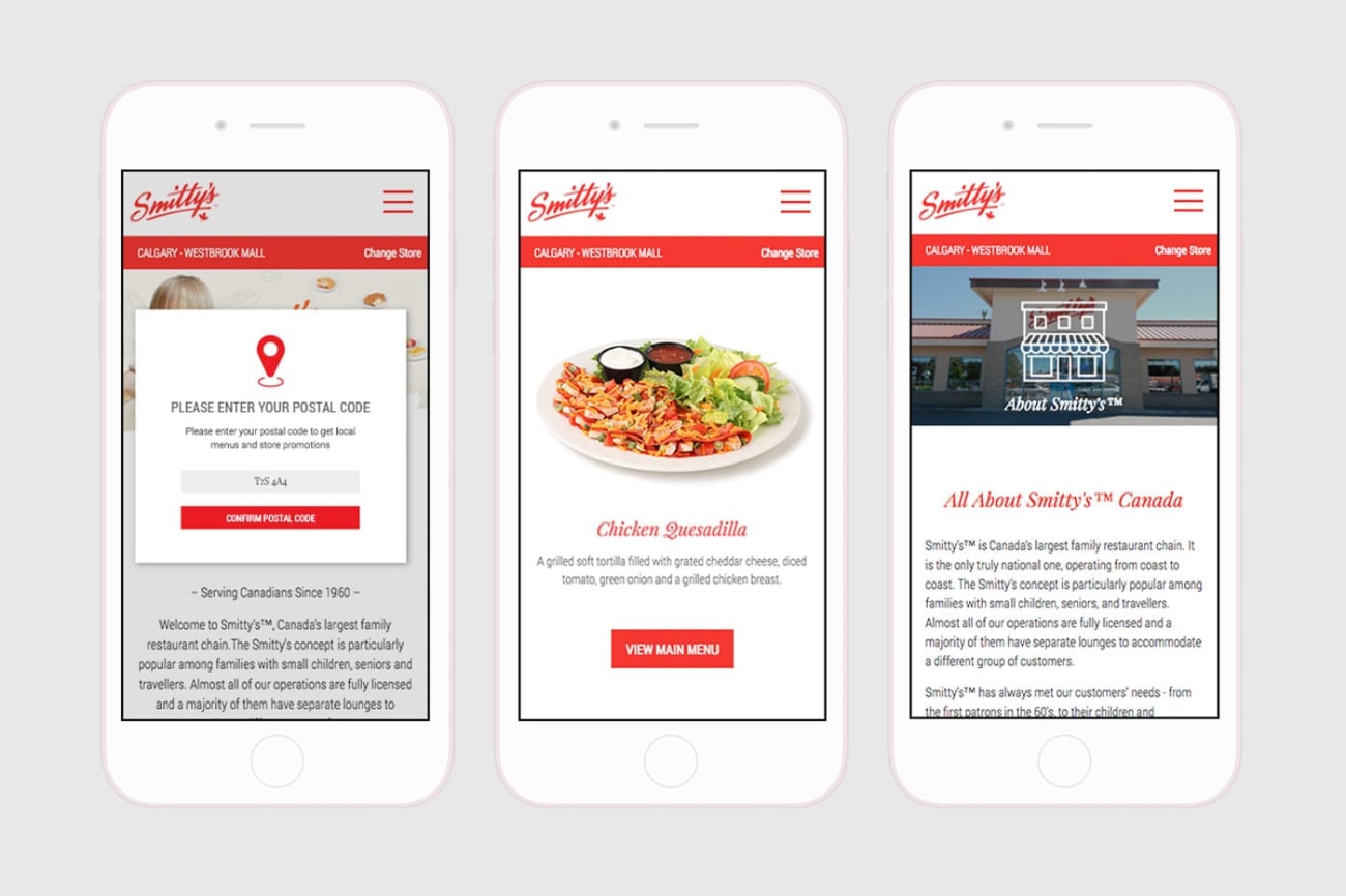 Smitty's Canada mobile web design