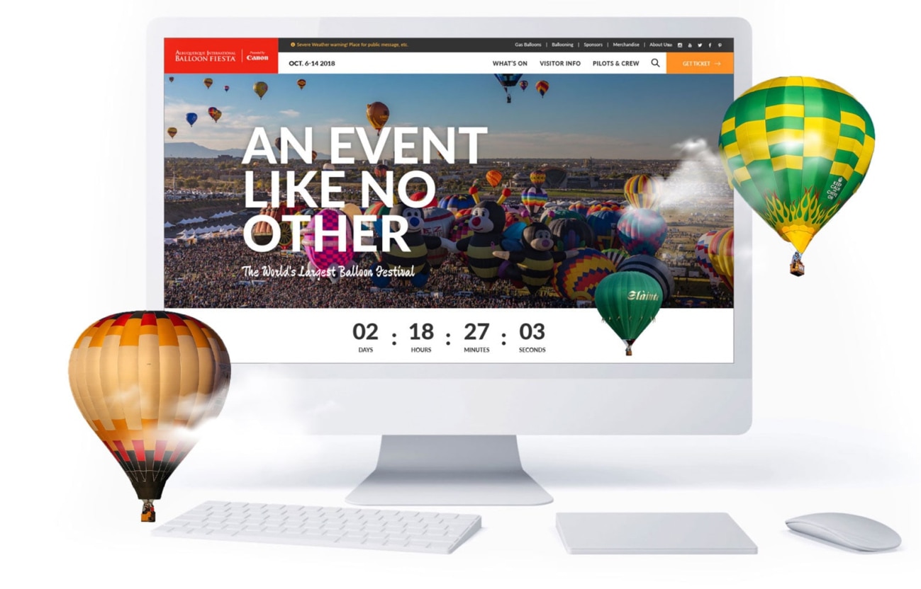 Balloon Fiesta responsive web design 