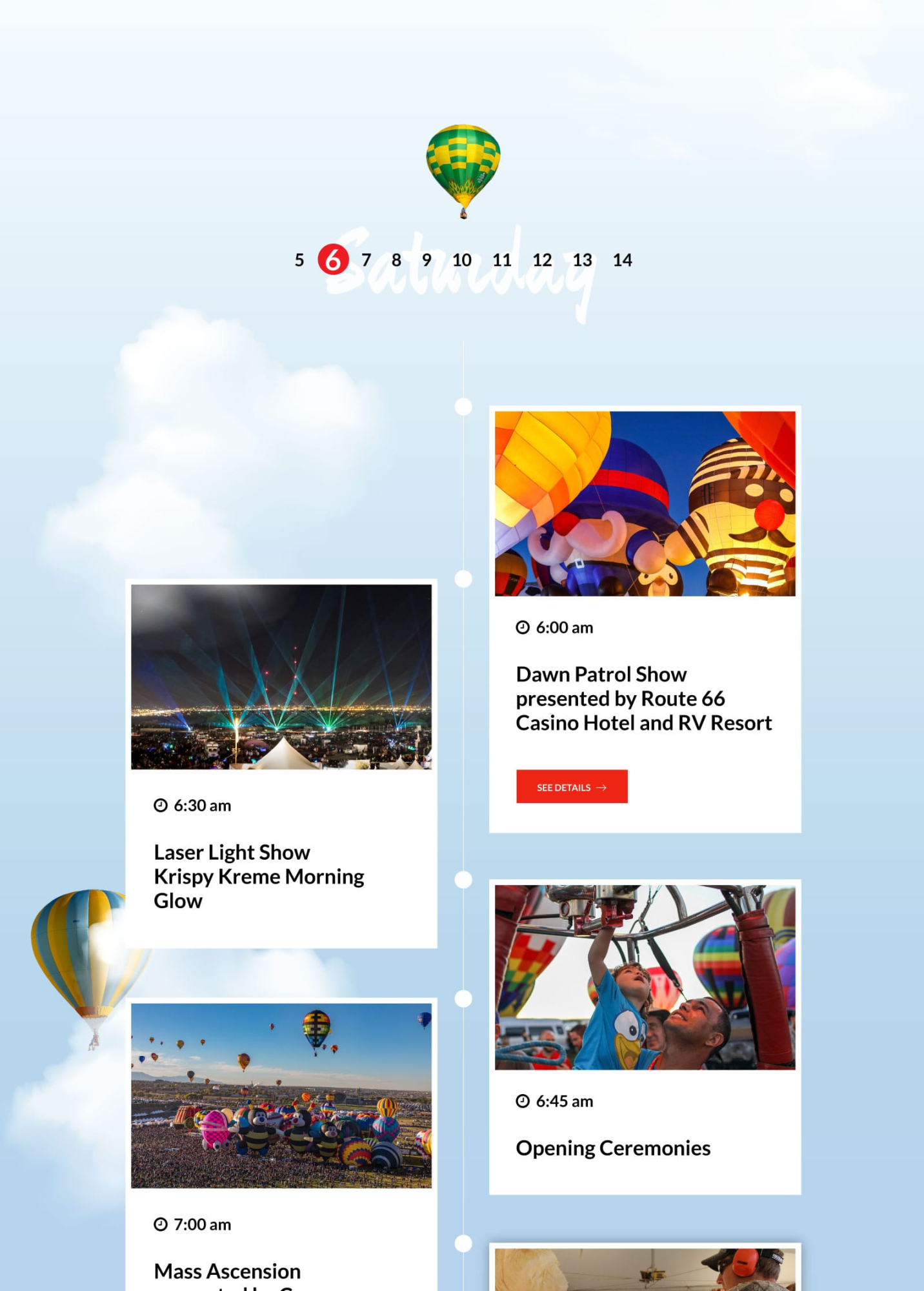 Ballon Fiesta events timeline