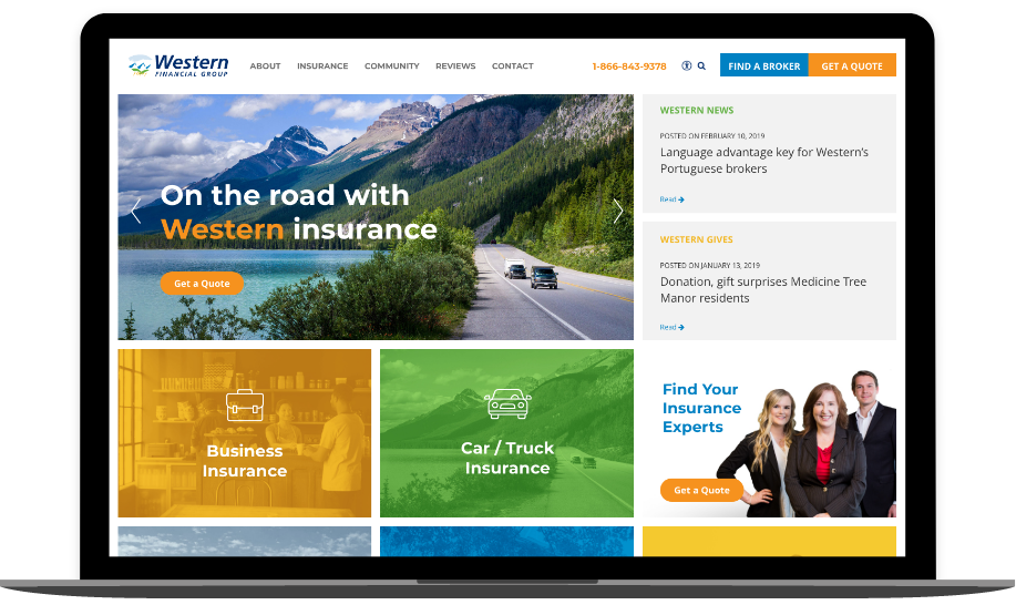 Western Financial website design by creative agency