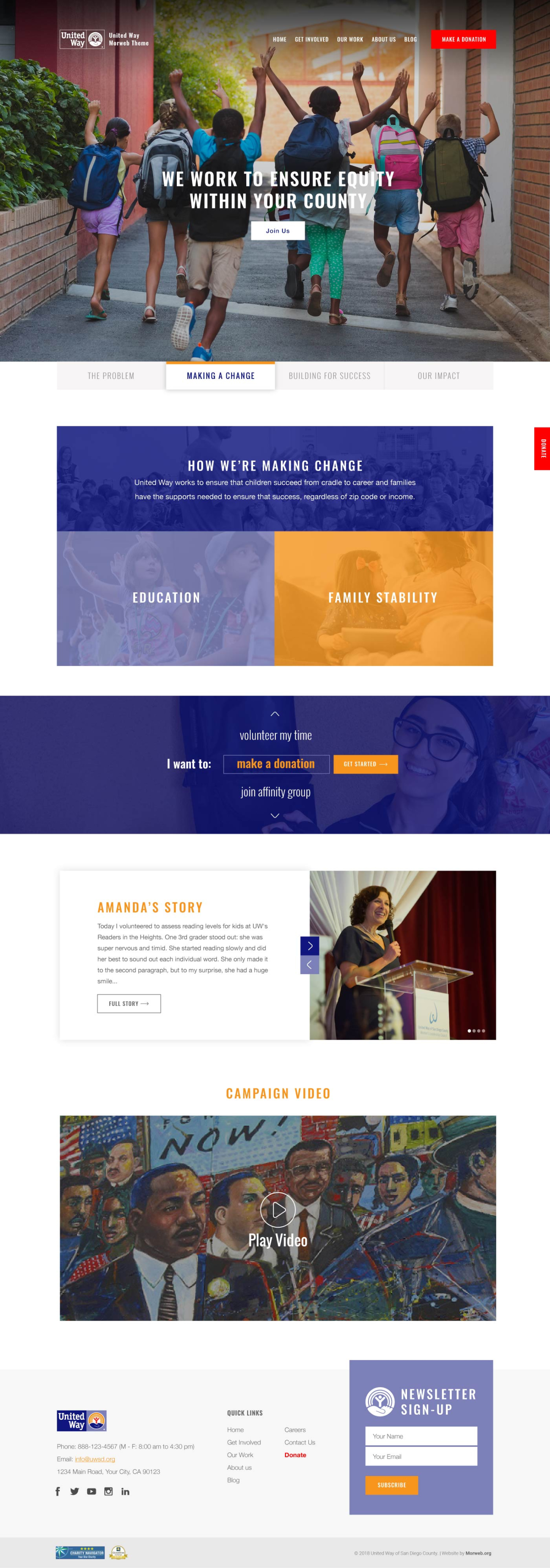 United Way of San Diego County web design portfolio