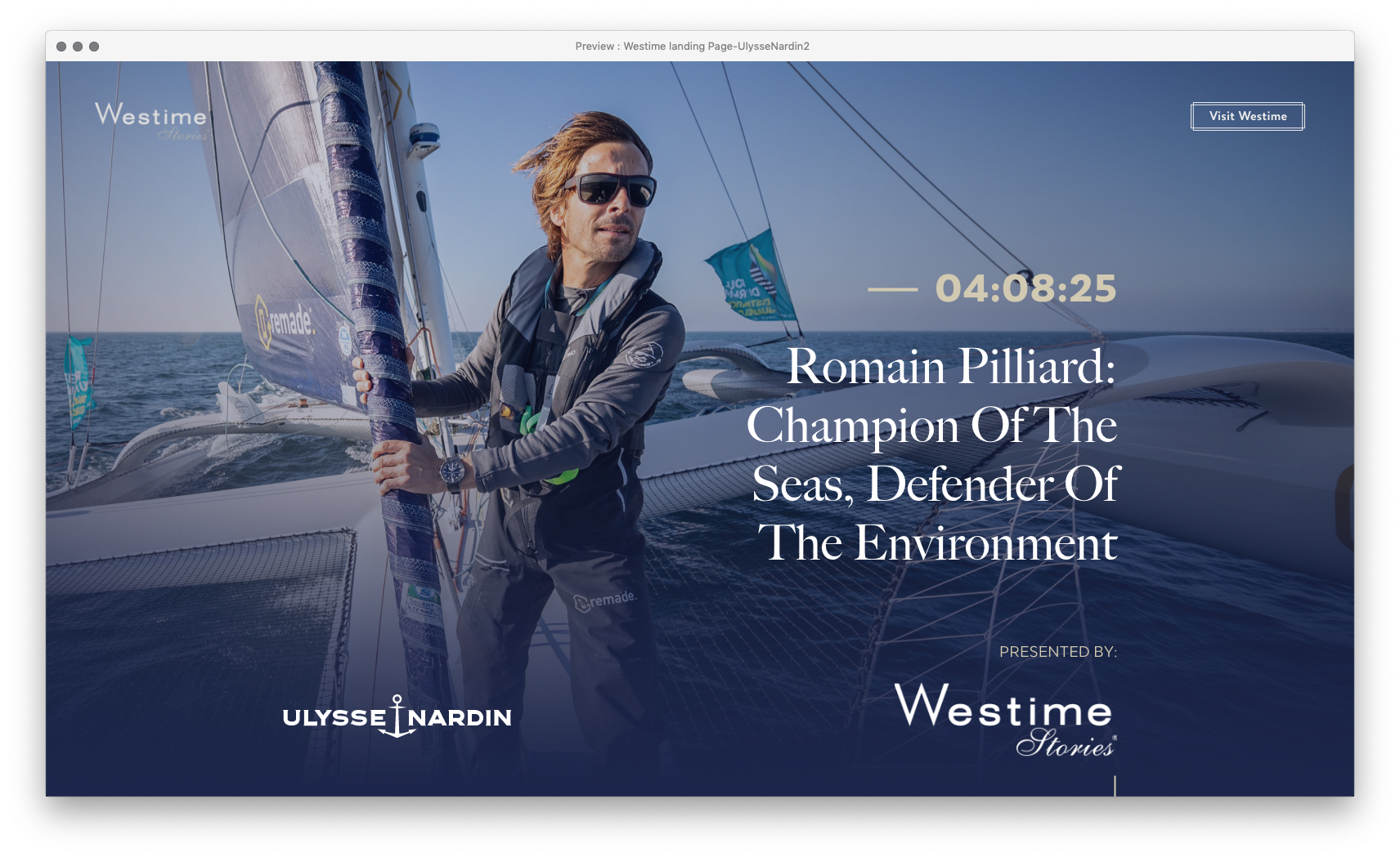 Ulysse Nardin Westime Stories landing page