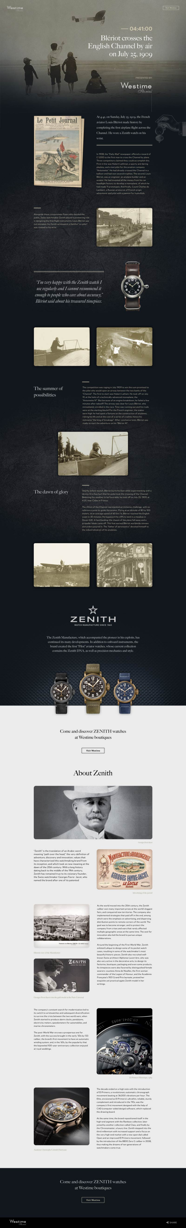 Westime Stories landing page design 1