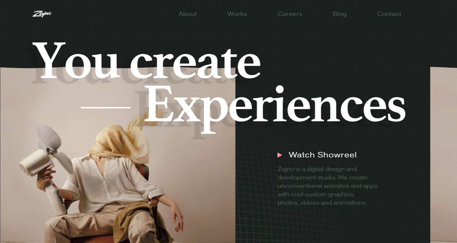 Best design agency website: Zajno Crew