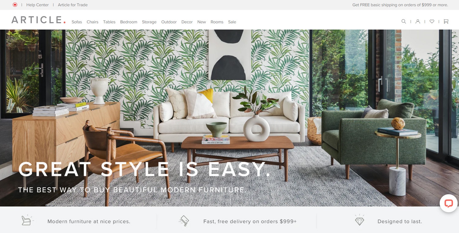 Best home eCommerce web design: Article