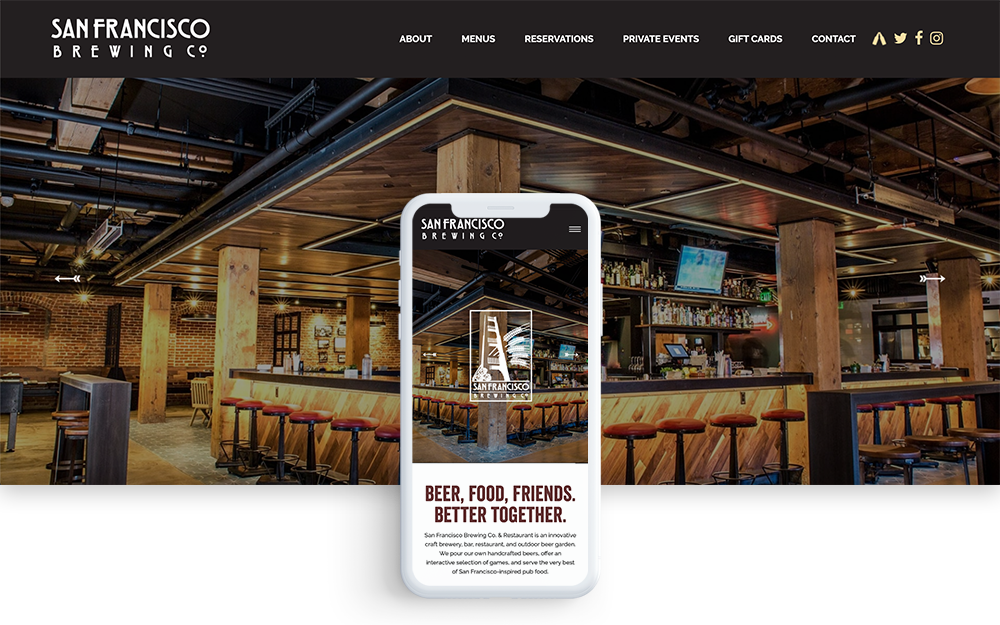 Best responsive website: San Francisco Brewing Co.