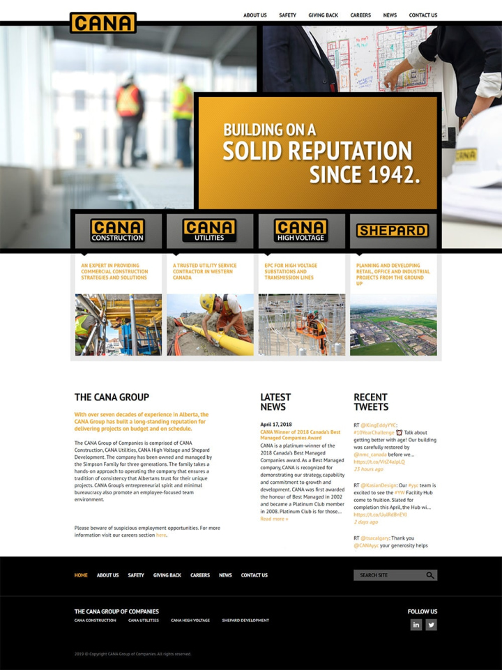 CANA Group of Companies old website