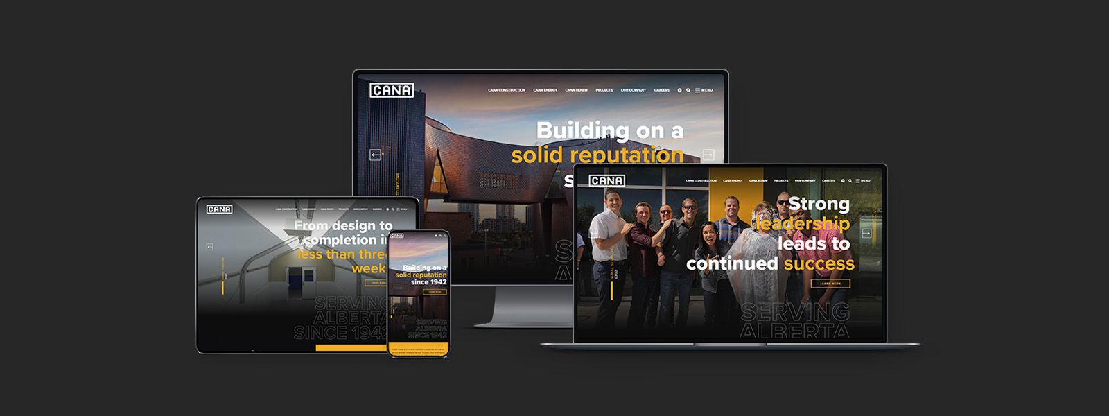 CANA Group of Companies new responsive website design by MORAD Creative Agency.