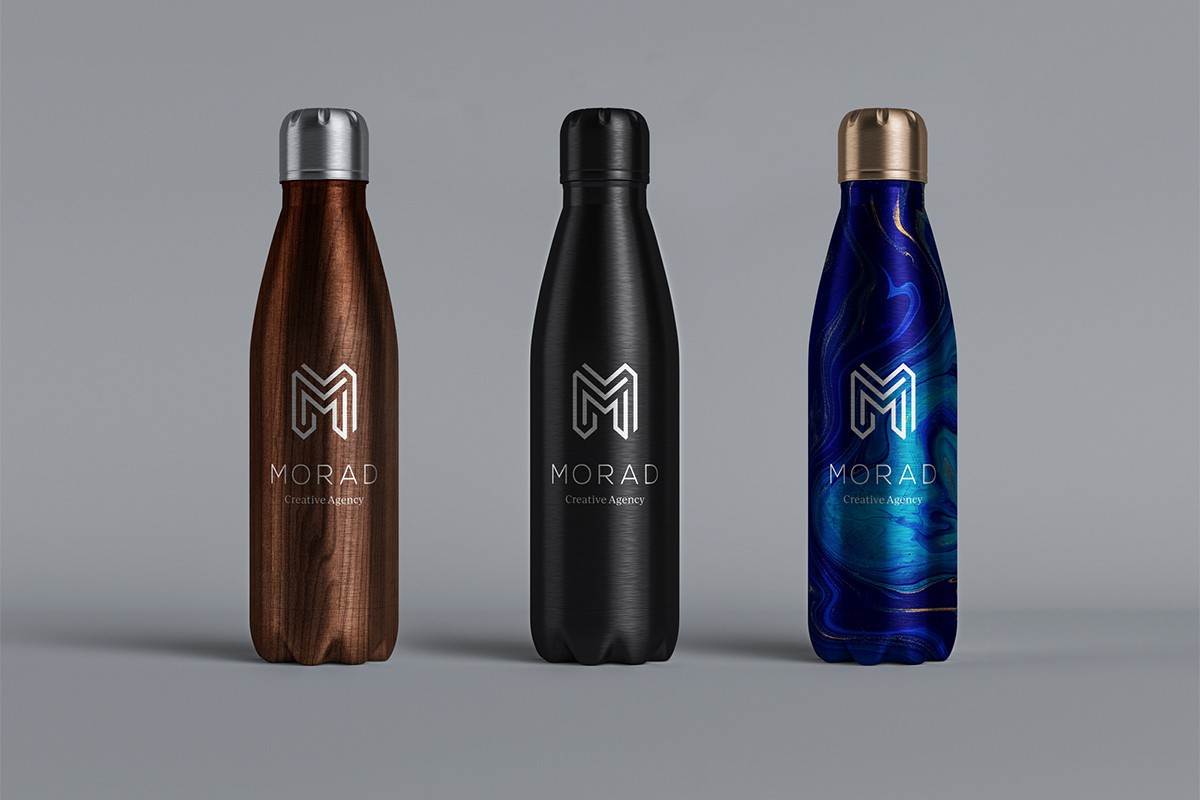 Morad Creative Agency water bottle branding