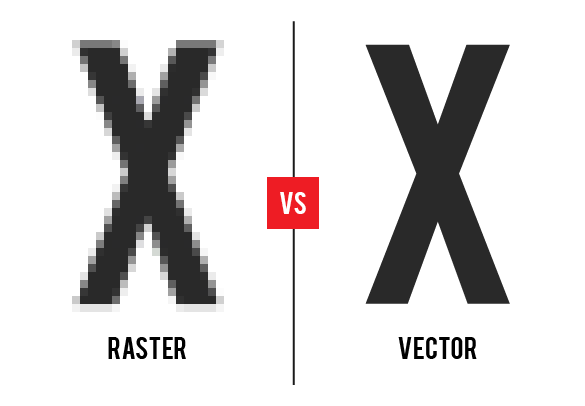 Raster vs. vector image example