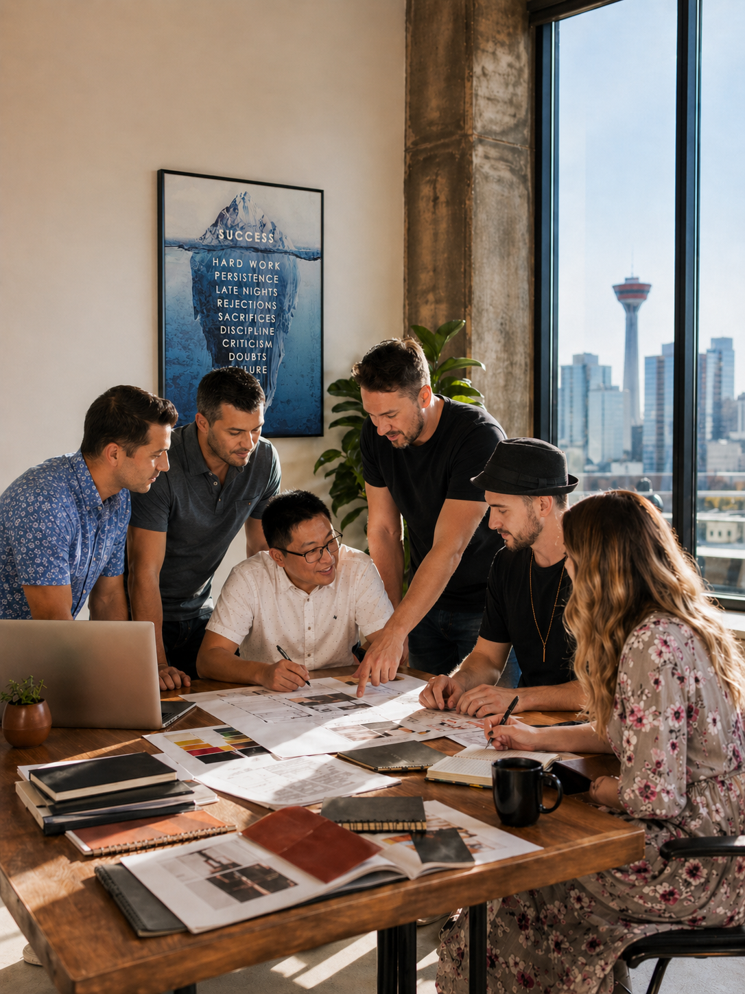 The MORAD Creative team collaborating in our Calgary studio